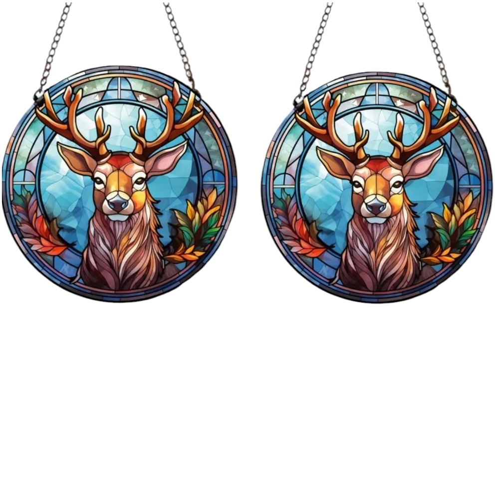 2 New Deer Acrylic Hanging Ornaments Decorations.